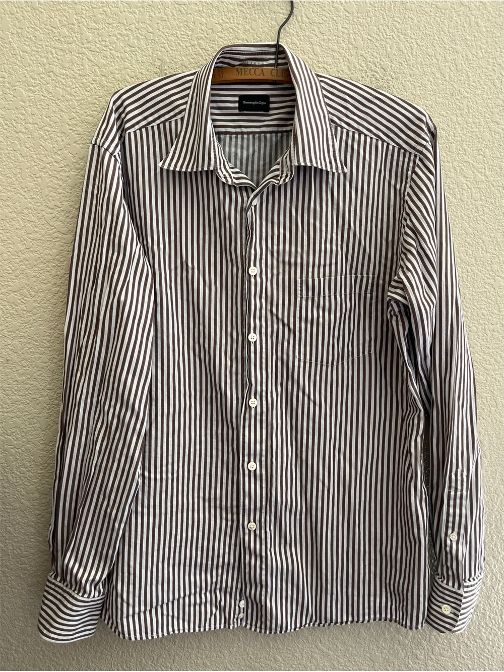 Ermenegildo Zegna Striped Cotton Button Down Men’s Size XL